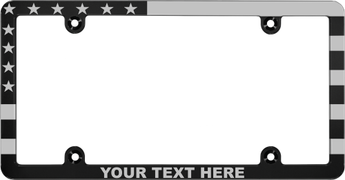 Patriotic Billet Aluminum License Plate Frames - Slim
